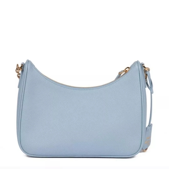 MSRP $2,600 New!! Authentic Prada Re-Edition 2005 Saffiano Leather Bag Baby Blue - Picture 2 of 16